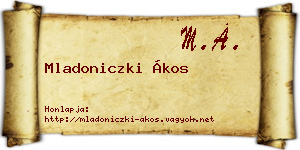 Mladoniczki Ákos névjegykártya