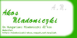 akos mladoniczki business card